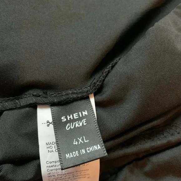 4X SHEIN Black Leggings Sleek cross cross Elastic Waist - Picture 5 of 6